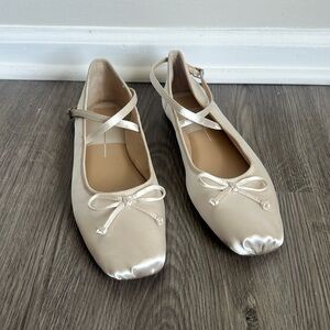 Dolce Vita Ivory Satin Ballet Flats perfect for bridal